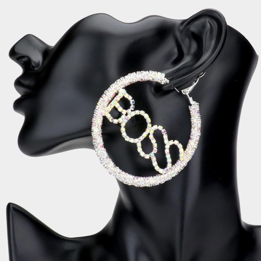 Boss silver hoop earrings
